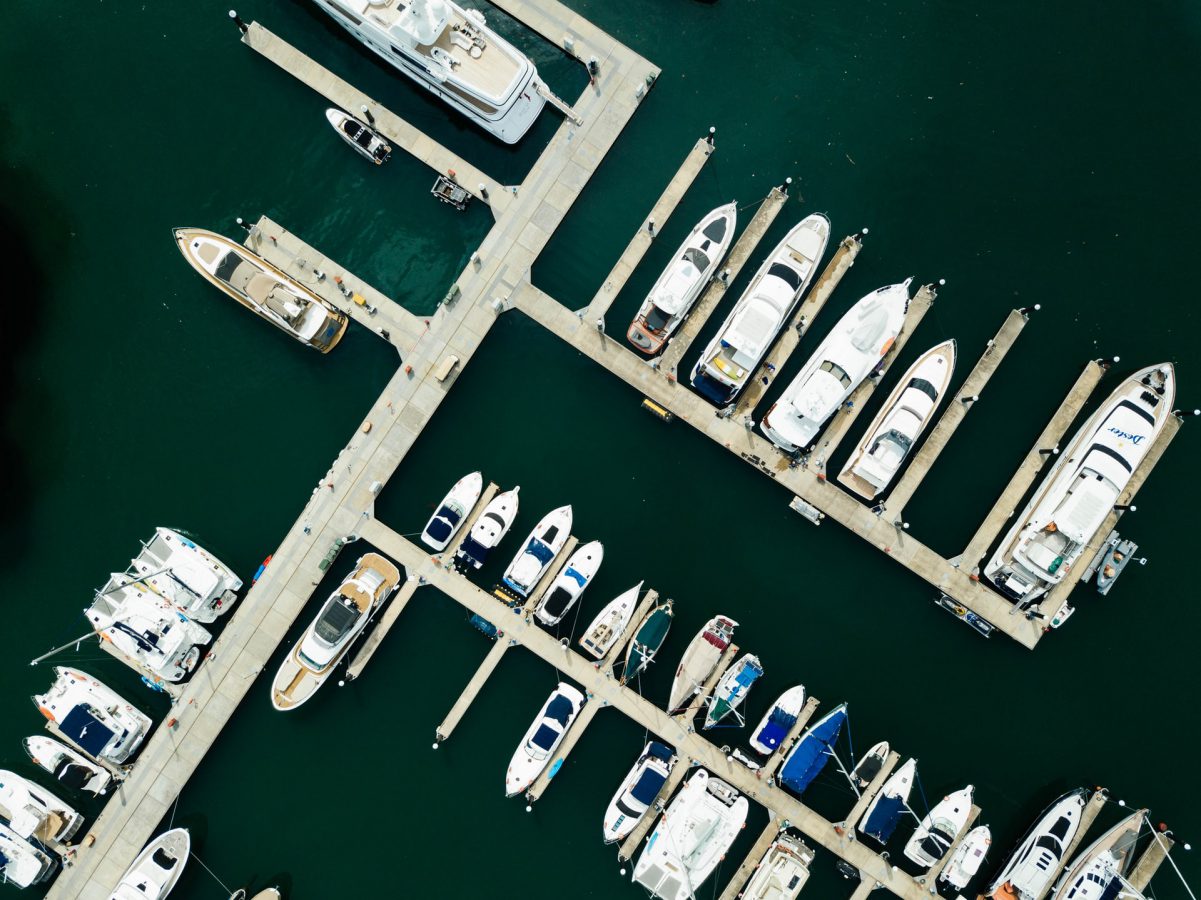 Docked boats